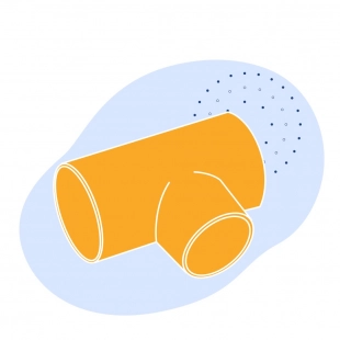 Тройник медный с направленным отводом 34 мм М1р ГОСТ 32590-2013