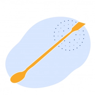 Шпатель металлический с ложечкой и плоским концом 210х18 мм