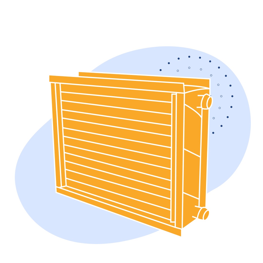 Калорифер паровой 103.5 кВт±8% 5000 м3/ч 21.29 м2±1.5%