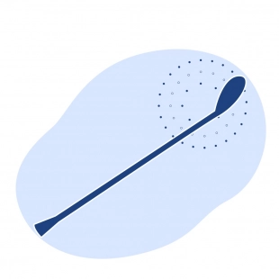 Шпатель металлический с ложкой и вогнутой лопаткой 250 мм