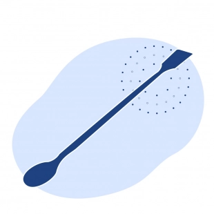 Шпатель металлический с ложечкой и плоским концом 210х18 мм