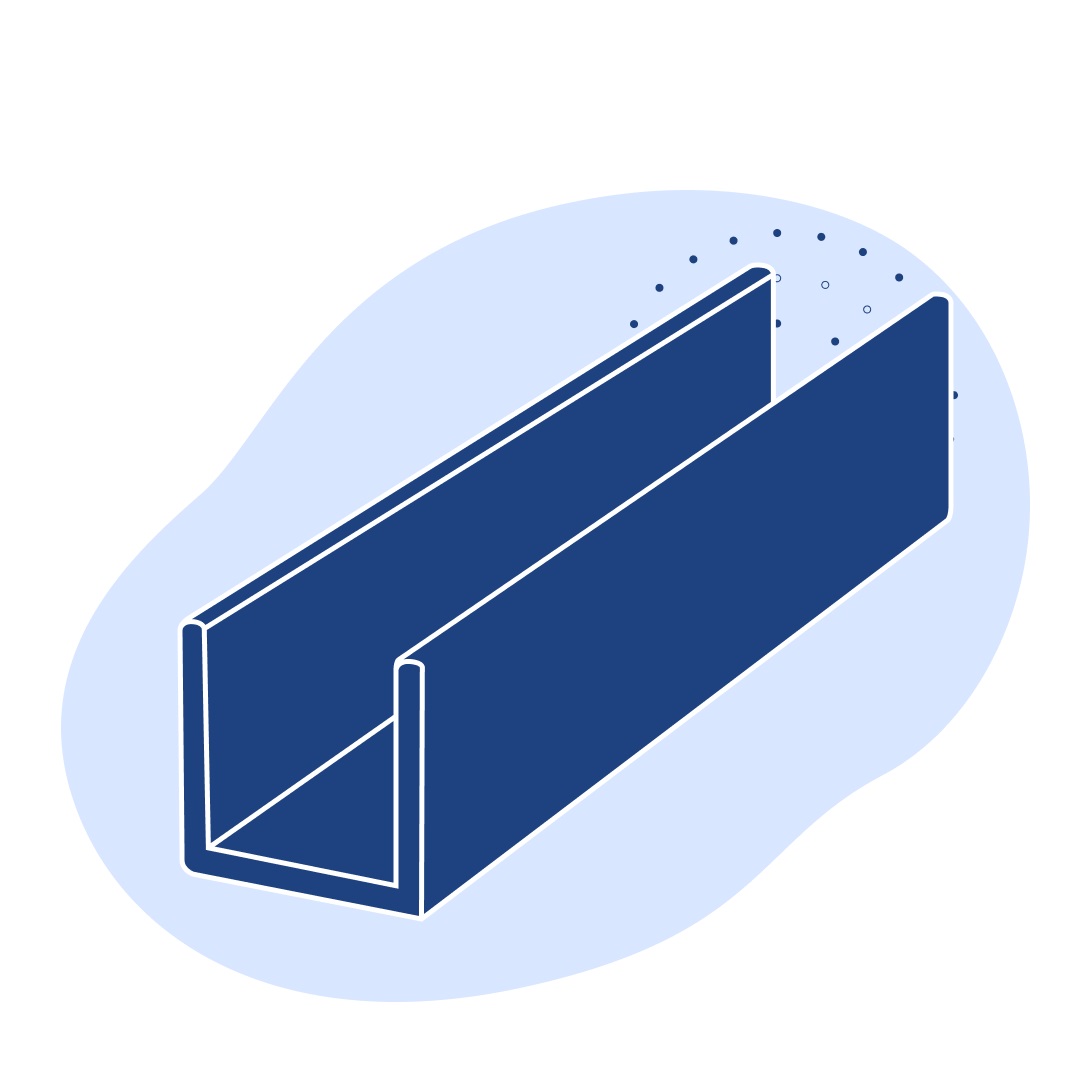 Алюминиевый швеллер 45x42x3x6000 мм В95 ГОСТ 8617-2018